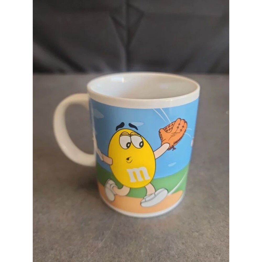 Vintage 2003 M&M's Sports Ceramic Coffee Mug Galerie Mars Candy Baseball & Golf
